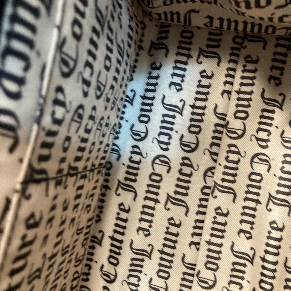 Juicy Couture Black & Silver Velvet Tote Bag – 9” Length x 8” Height